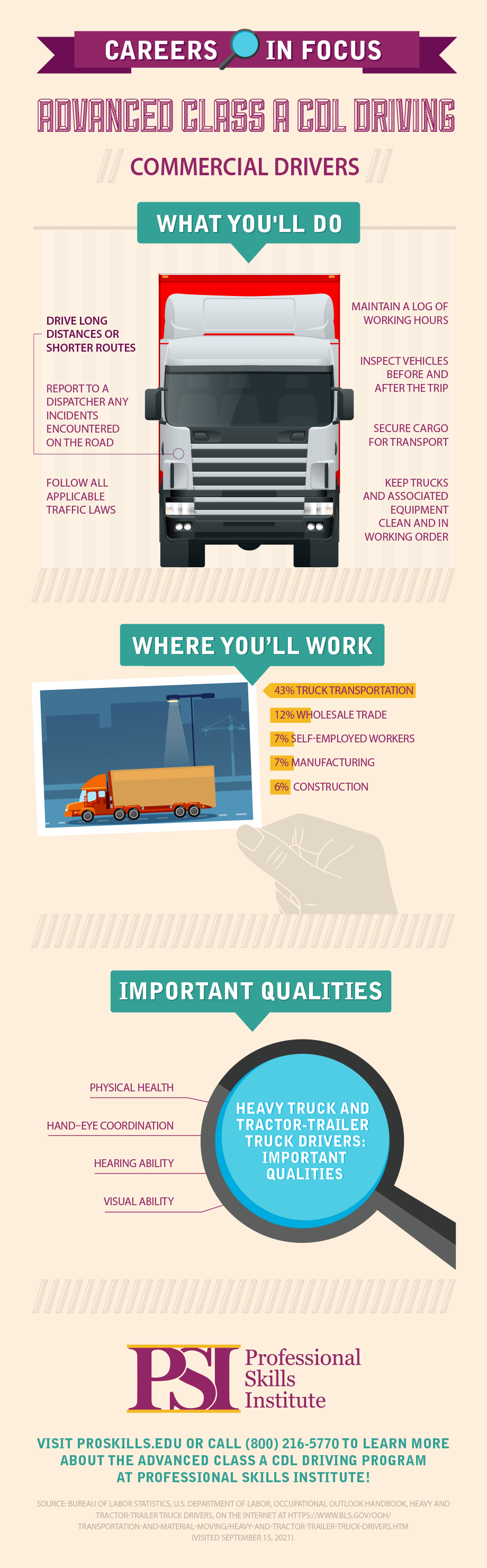 Infographic Commercial Drivers Career In Focus Professional Skills